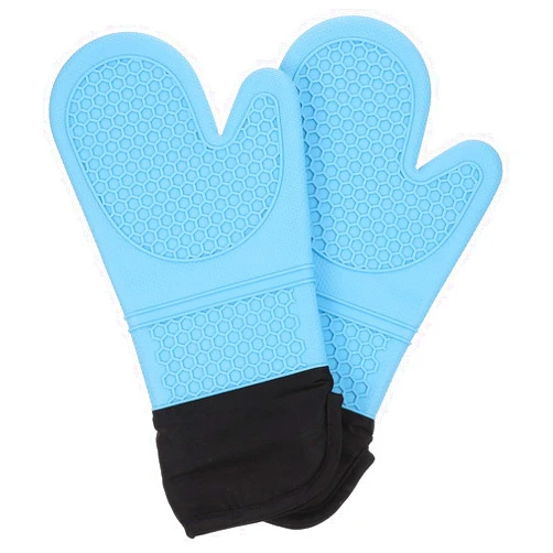 Hemoton Silicone Oven Mitts,Anti Scald Oven Gloves,BBQ Grilling Gloves, Baking Oven Glove Mitts, Long Kitchen Gloves,Oven Mits Set for Kitchen Cooking Baking Microwave