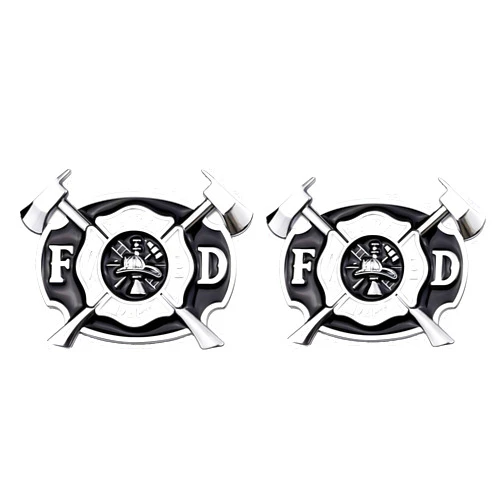 DODORO Fire Department Decal Sticker, Fire DEPT Car Side and Trunk Decal Metal Sticker for Cars Automotive Exterior Decals DIY (Silver*2PCS)
