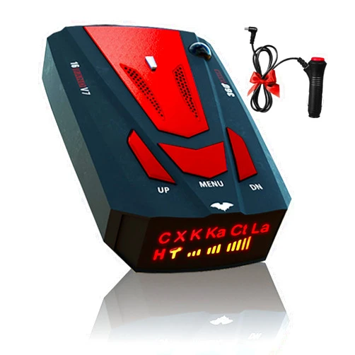 Bokuuoou Newly Laser/Radar Detector Driving Aids for Cars with Led Display, Long Range Detection, City/Highway Mode Detectors, Mute Memory, Ideal Gifts (Red)