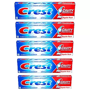 Crest Fluoride Anticavity Toothpaste, Prevents Cavities Before They Start, Regular Paste, 8.2 Ounce (Pack of 5)