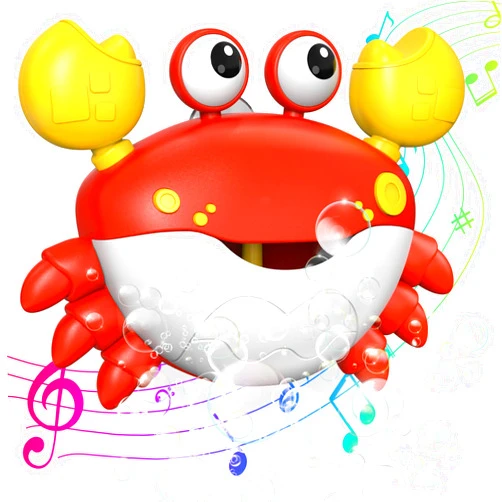Mailatime Crab Bath Bubble Maker, Bathtub Toys Musical Bubble Machine with 12 Children's Songs, Sing-Along Bath Bubble Machine for Baby, Toddler and Kids(Red)