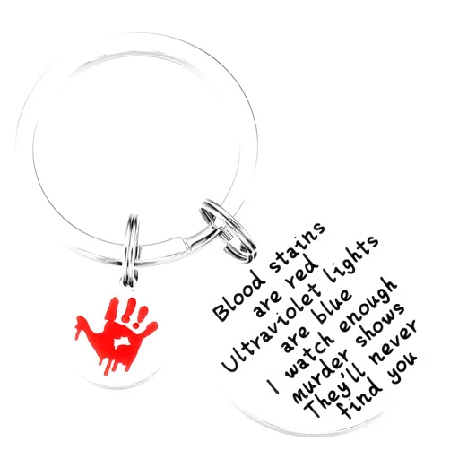 AHAETH True Crime Gifts for Women Keychain Funny Men Key Chains Horror Movie Merchandise Keyring Horror Keychain
