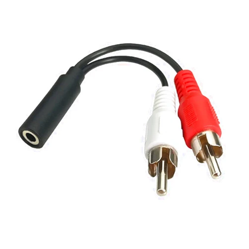 C&E 6 Inch 3.5mm Female to 2 RCA Male Stereo Audio Y Cable, Nickel Plated Adapter Compatible for TV,Smartphones, MP3, Tablets, Speakers,Home Theater