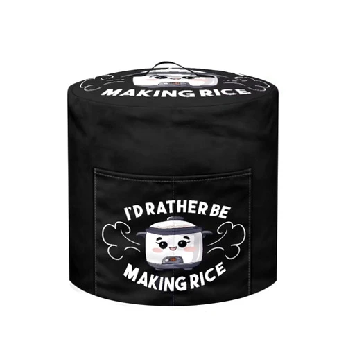 Tutolipy I'd Rather Be Making Rice Pressure Cooker Cover Round Dust Cover Black Funny Designs Air Fryer Cover Kitchen Appliance