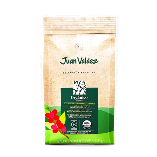 Juan Valdez Organic Ground Coffee, Balanced Roast 10 oz - Premium Colombian Coffee USDA Organic