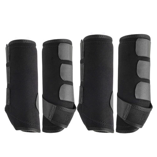 Wagrvuy 4 Pcs Horse Sport Boots - Neoprene Protective Breathable Comfy Mesh All-Round Lower Limb Protection & Support for Jumping Trail Riding Endurance Training and Performance