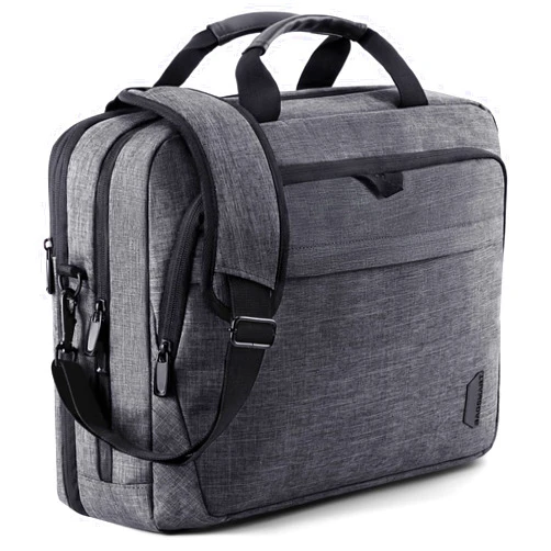 BAGSMART 17.3 Inch Laptop Bag, Expandable Computer Bag Laptop Briefcase Men Women,Laptop Shoulder Bag,Work Bag Business Travel Office, Dark Grey