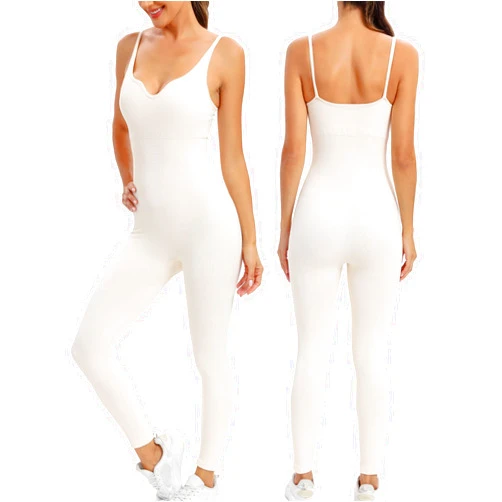 MYSIGHT Jumpsuits for Women Tummy Control Ribbed Unitard One Piece Workout Outfit Yoga Athletic Bodysuit