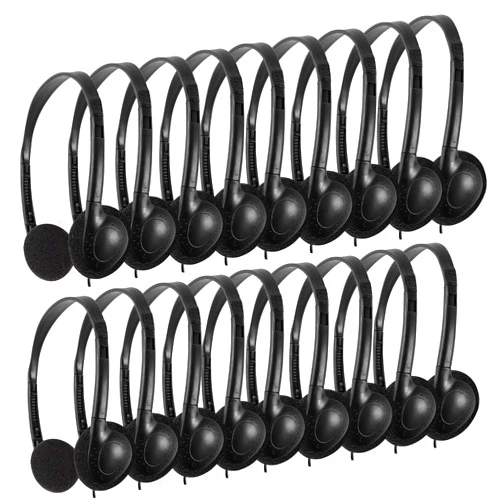CN-Outlet Wholesale Kids Headphones in Bulk 25 Pack for School Classroom Students Children and Adults - Black