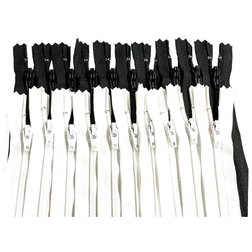 Zipperstop 100Pcs #3 Skirt & Dress Black & White YKK Coil Closed Bottom for Sewing Craft & Apparel - Made in The United States - 50 Black & White Zippers (100 Zippers Per Pack) (7