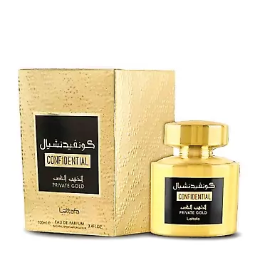 Lattafa Perfumes Confidential Private Gold EDP - Eau De Parfum 100ML (3.4 oz) | Long-Lasting Spray | Gold Bottle I by Lattafa