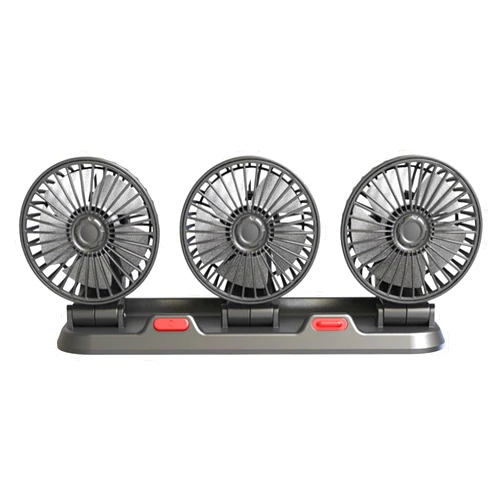 Kimvino Car Fan, Portable Auto Cooling Fan Three Head Rotatable Vehicle Fan 2 Speeds Strong Wind Air Circulation Fan, for Car Dashboard, SUV/RV/Truck/Home/Office(5V/2A Usb Powered) (White)