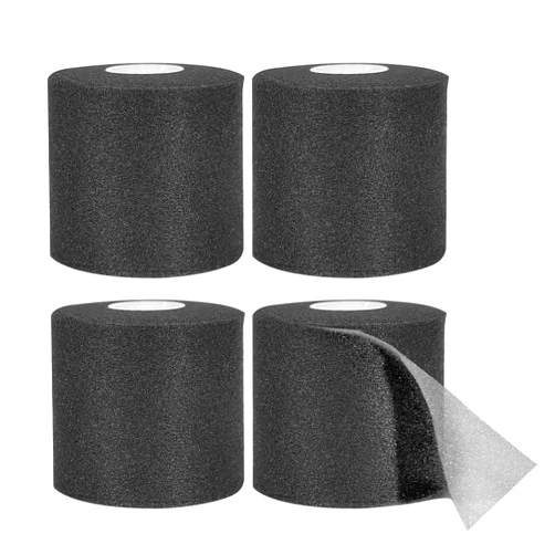 Dimora Pre Wrap Athletic, 4 Rolls Prewrap Headband for Hair, 120 Yards Foam Underwrap Athletic Tape, Best Padding for Underneath Sports Tape, 2.75 Inches x 30 Yards - Black