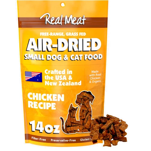 TRMC Real Meat Air Dried Cat Food & Dog Food w/Real Chicken - 14oz of USA-Crafted Grain-Free Dry Dog & Cat Food Sourced from Free-Range, Cage-Free Chicken - All Natural, High Protein Pet Food