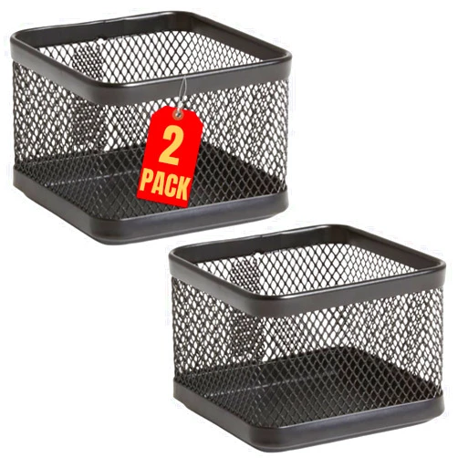 1InTheOffice Mesh Paperclip Holder for Desk, Paperclip Holder Desk Accessories Holder(2 Pack)