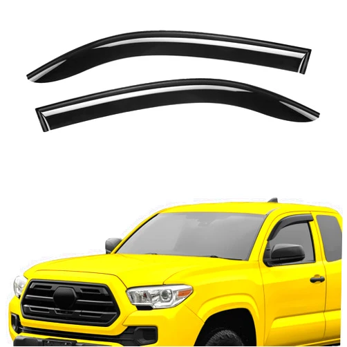 AEROGUYS Extra Durable Window Deflectors Tape-On Visors Rain Guards Fit for Toyota Tacoma 2016-2023 Access Cab/Double Cab, Sun Visors, Wind Vent for Shades, Exterior Car Accessories - 2pcs. AG0775
