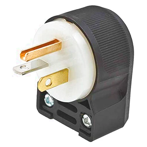 Hubbell 3 Wire Industrial Angle Straight Blade Plug 125VAC 20A