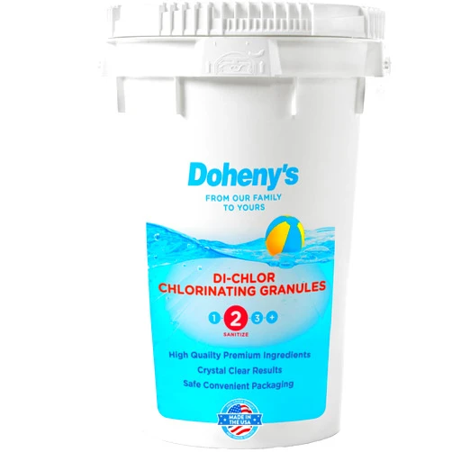 Doheny's Di-Chlor Granular Chlorine | Pro-Grade 3-in-1 Pool Sanitizer, Shock & Algaecide | Fast-Dissolving, Calcium-Free, No Residue | 99.5% Sodium Dichlor with 56% Stabilized Chlorine | 50lb Bucket