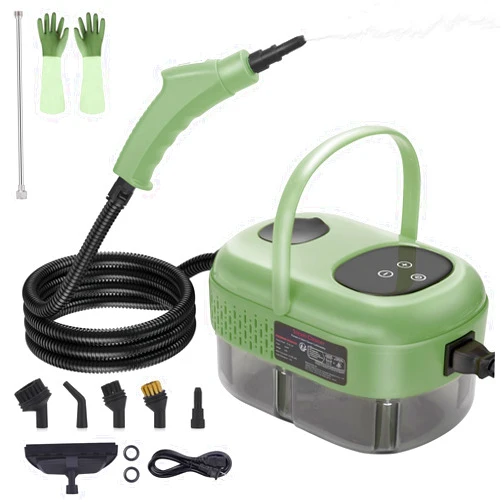 MOVATEK Handheld Steam Cleaner, 1000ml Water Tank, 15S Heat-up Time, Multipurpose Steamer for Home Use, Pressurized Steamer for Cleaning Floor, Upholstery, Grout and Car Green