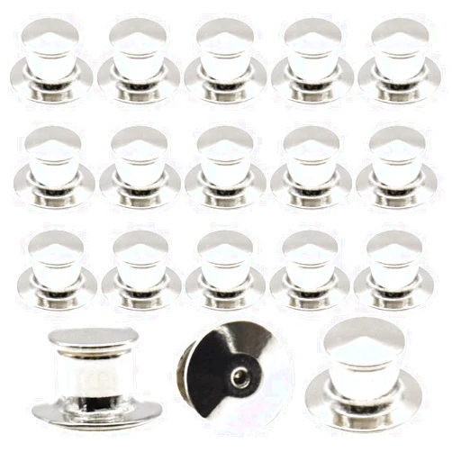 Hocansen 30 Pieces Locking Pin Backs Metal Pin Backs Locking Pin Keepers Clasp for Broochs Badge Brooch (Sliver)