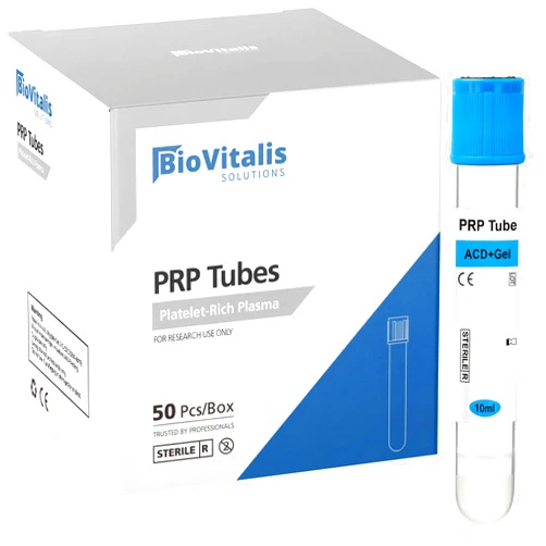 Biovitalis Solutions 50 PCS PRP Tubes 10ML PRP Tube ACD Gel and Anticoagulant Glass Tubes | Tubes for Lab Centrifuge Use