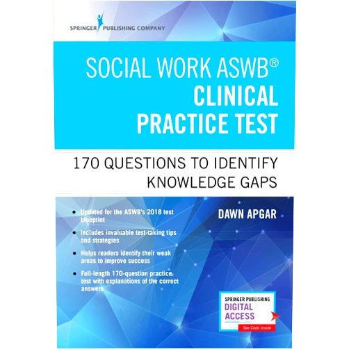 By Dawn Apgar PhD LSW ACSW (Author) Social Work ASWB Clinical Practice Test: 170 Questions to Identify Knowledge Gaps (Book + Digital Access)