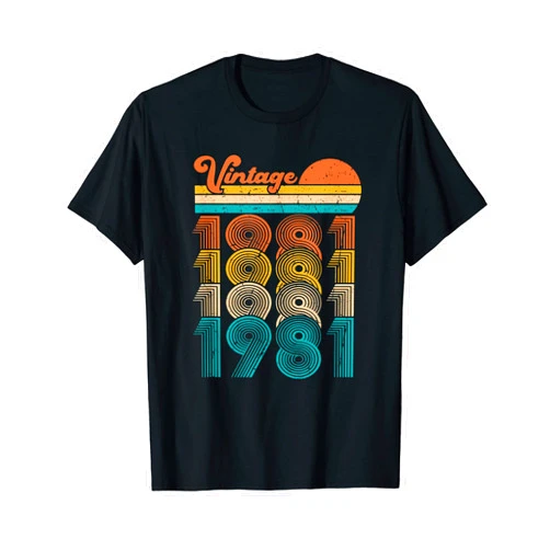 40 Jahre Geschenk Geburtstagsshirt Deko Vintage 1981 40th Birthday Men Women Vintage Retro T-Shirt