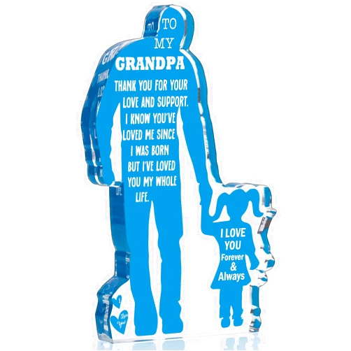 TuSuQing Grandpa Gifts from Granddaughter Birthday Gifts Idea for Grandfather from Granddaughter Best Grandpa Ever Gifts to My Grandpa Christmas Fathers Day Gift for Granddad Papa Acrylic Plaque Sign