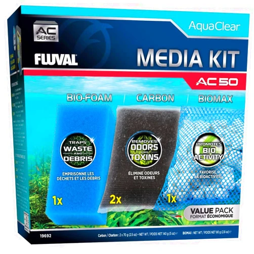 Fluval - Media Maintenance Kit for AC50 Power Filter - for Use in Freshwater & Saltwater Aquariums