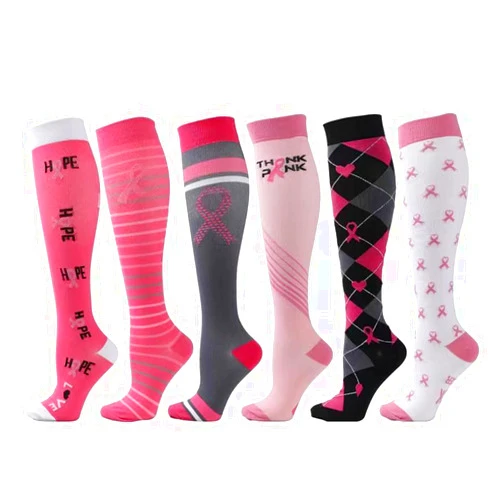 CENAST Compression Socks Circulation 20-30 mmHg 6 Pairs Women's Knee High Stockings for Athletic Running Nurses