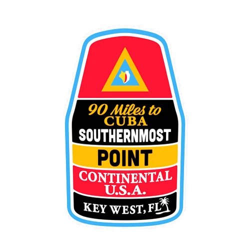 Vagabond Heart Key West Sticker - Southernmost Point Marker - Weatherproof Vinyl Florida Souvenir Decal