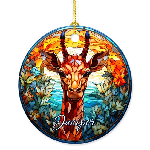 Ciciron Personalized Giraffe Ornament Gifts for Animal Lovers Men Women, Giraffe Animal Ornament Hanging Xmas Tree, Customized Name Giraffe Christmas Ornament Gift, Unique Giraffe Ornaments Christmas 2024