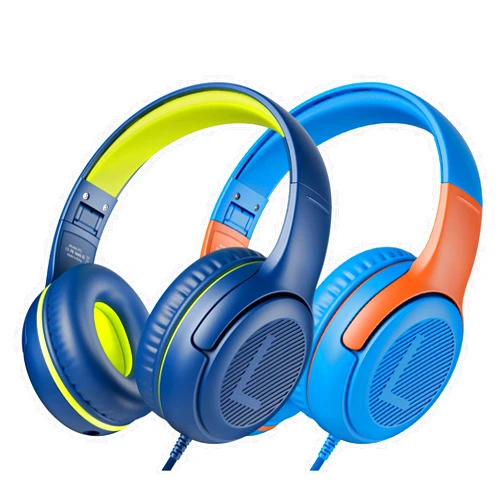 Awatrue Kids Headphones Wired Toddler Headphones with Microphone, Over-Ear Headphones, 85/94dB Volume-Limiting, 3.5mm Jack, Foldable On-Ear Design - Safe & Comfortable for Learning BRBO