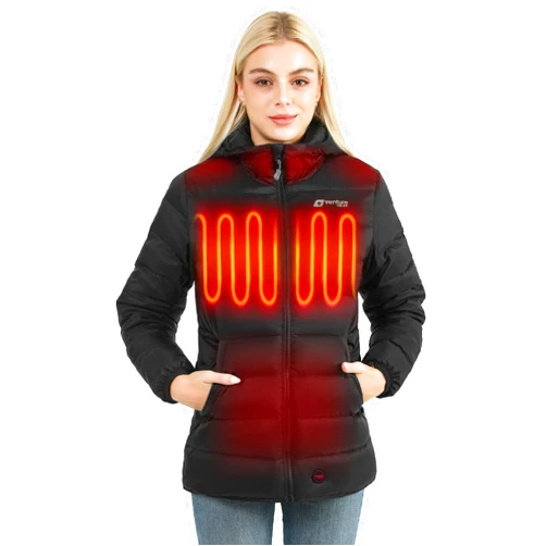 Venture Heat Women's Heated Jacket with Battery Included 12V Self Warming Parka Coat, Down Ski Jacket, Bluetooth App Control