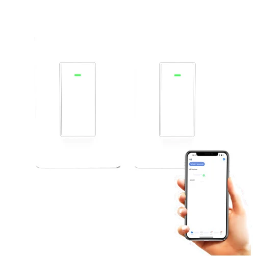 Milfra Smart Switch 3 Way Smart Alexa Light Switch Compatible with Alexa and Google Home, 2.4Ghz WiFi Light Smart Switch, Remote Control Light Switches,Neutral Wire Required (2)