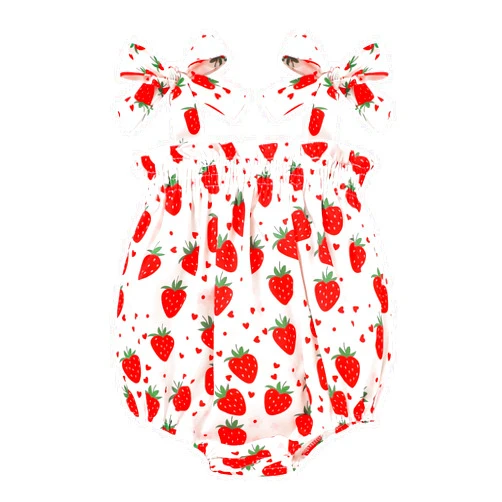 ZOELNIC Baby Girl Summer Clothes Newborn Girl Outfits Cute Strap Baby Girl Romper Jumpsuit Infant Floral One Piece Bodysuit