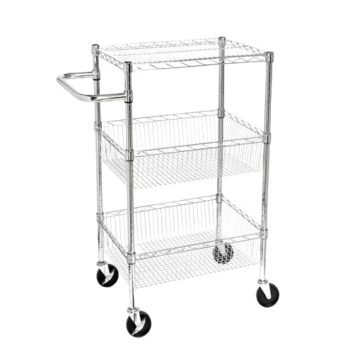 Honey-Can-Do 3 Shelf Chrome Storage Cart CRT-01451 Chrome