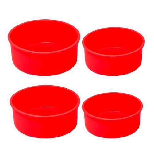 saphe 4 packs Silicone Cake Pans for Baking,Round Cake Molds for Cupcake,Cheese Cakes and Chocolate Cakes, Non-stick silicone bakeware sets BPA free(2 pcs 6 inch + 2 pcs 8 inch)