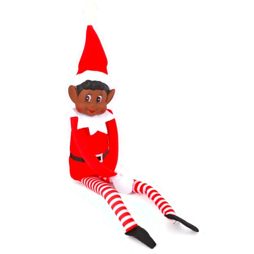 Elves Behavin' Badly Christmas Elf Behaving Badly Plush Toy | Novelty Long Bendy Naughty Boy Christmas Elves Doll | 12 Inches (Black Elf)