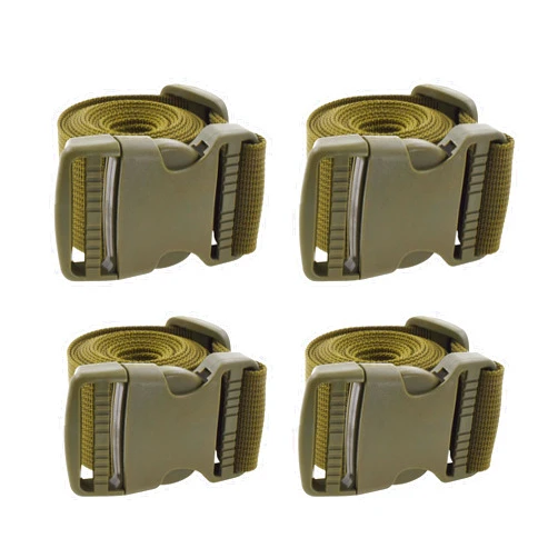Mandala Crafts Olive Green Luggage Straps for Suitcases - Quick Release Bag Buckle Straps Adjustable Packing Straps - 1.5 Inches Luggage Belt Utility Strap Nylon Travel Strap