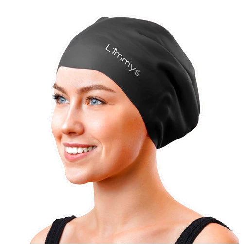 Limmys Adult Long Hair Swimming Cap - 100% Silicone Swim Caps for Men and Women - Premium Quality, Stretchable and Comfortable Swimming Hats