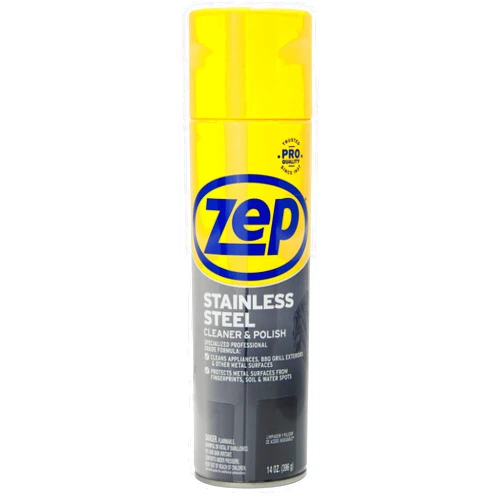 Zep Stainless Steel Cleaner and Polish 14 ounces - ZUSSTL14 - Protects Metal Surfaces from Fingerprints, Soil and Waterspots