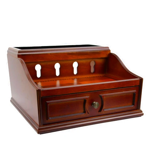 Decorebay Pecan Brown Wooden Multi-Device Charging Station and Valet