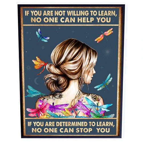 YELLOWBIRD ART & DESIGN Motivational poster Boho Classroom Decor - Encouraging Home Office Decor for Women - positive Quotes Wall Decor - Teacher Gifts Supplies - Family Wall Art - Inspirational quote - Educational Posters