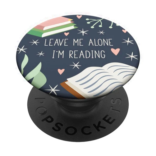 Book Lover Gifts by Vine Mercantile Leave Me Alone, I'm Reading - Cute Book Lover Gift PopSockets PopGrip: Swappable Grip for Phones & Tablets PopSockets Adhesive PopGrip
