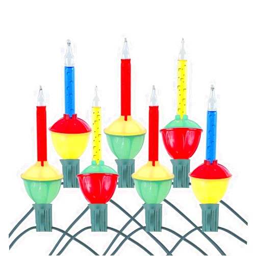 Novelty Lights 7 Light Traditional Christmas Bubble Light Set Christmas Bubble Lights, Christmas Tree Lights, Vintage Bubble String Lights (Red/Yellow/Blue)
