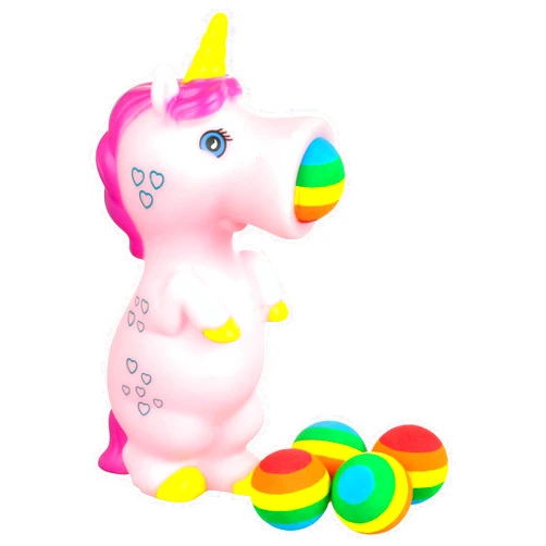 EXPRESSIONS Unicorn Foam Ball Popper Toy – Squeeze & Launch Animal Ball Shooter with Foam Balls Included | Squishy Toddler Toy | Fun Kids Indoor & Outdoor Play Toy for Boys & Girls – Fun