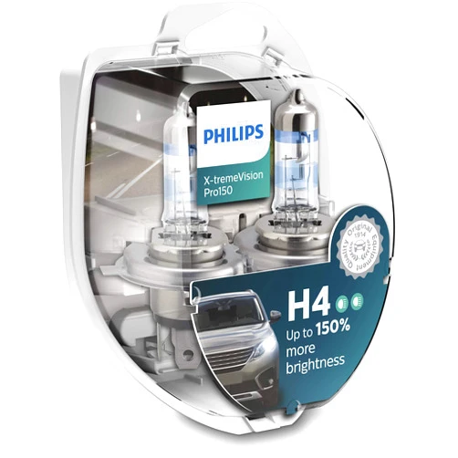 Philips X-tremeVision Pro150 H4 Headlight Bulb +150% Double Set 567028 Twin Box