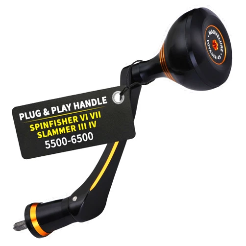 MARVELURE Titan Series Foldable Power Handle Compatible for Penn Spinfisher VI VII, Slammer III IV Spinning Reel (Not for Spinfisher Long Cast/V/SS)
