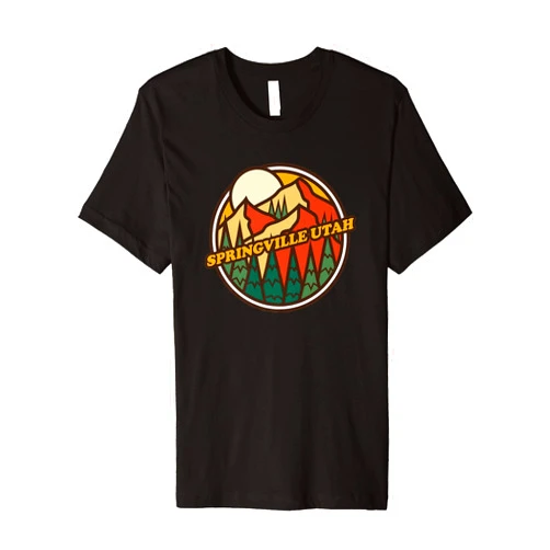 Retro Springville, Utah Home State Traveler Gift Vintage Springville, Utah Mountain Hiking Souvenir Print Premium T-Shirt